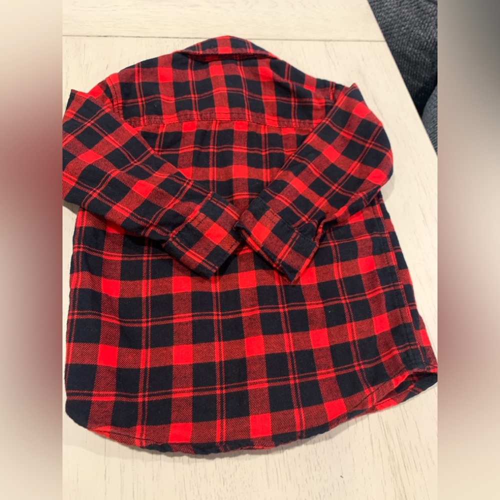 Carter's Vibrant Plaid Button Down Shirts - Red and Orange / Jean & Sweat-pant - Picture 13 of 14